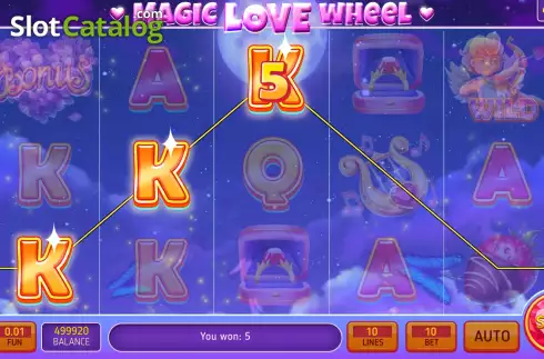 Win screen. Magic Love Wheel slot