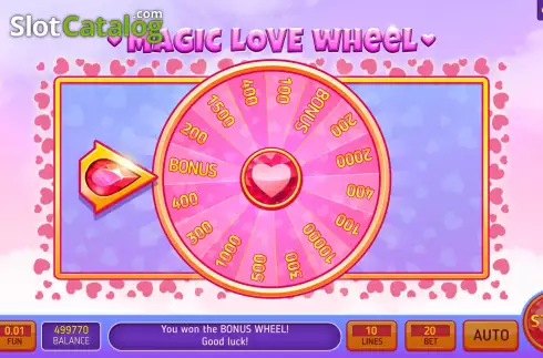 Bonus Game screen. Magic Love Wheel slot