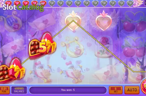 Win screen. Hearts Collection slot