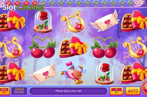 Game screen. Hearts Collection slot