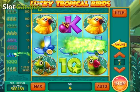 画面4. Lucky Tropical Birds (3x3) カジノスロット