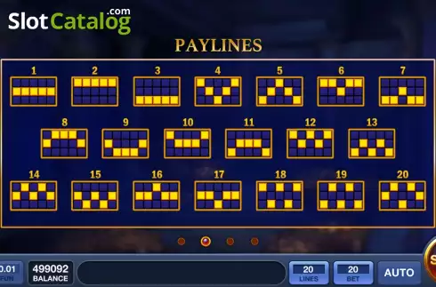 PayLines screen. Sacred Papyrus slot