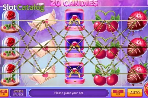 Game screen. 20 Candies slot