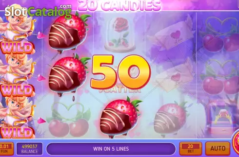 Win screen. 20 Candies slot