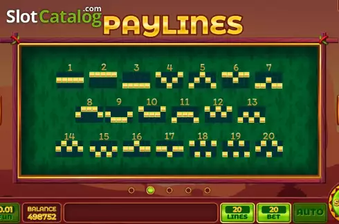 PayLines screen. Herrero De La Fortuna slot