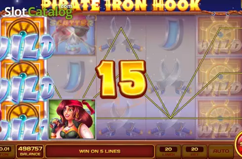 Win screen. Pirate Iron Hook slot