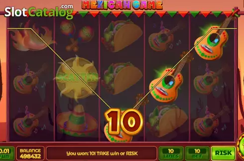 Win screen. Mexican Game slot