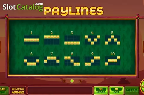 PayLines screen. Mexican Game slot