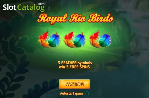 Start Game screen. Royal Rio Birds (Pull Tabs) slot