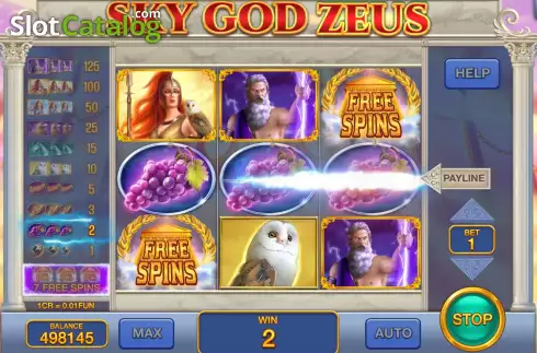 Pantalla4. Sky God Zeus (3x3) Tragamonedas 