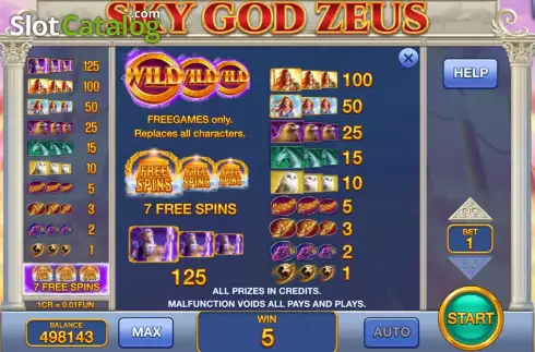 Bildschirm6. Sky God Zeus (3x3) slot