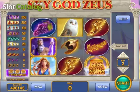 Game screen. Sky God Zeus (Pull Tabs) slot