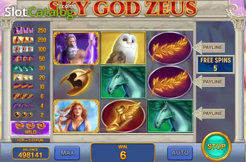 Free Spins screen 2. Sky God Zeus (Pull Tabs) slot
