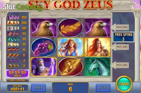 Free Spins screen 3. Sky God Zeus (Pull Tabs) slot