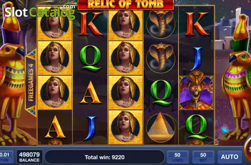 Free Spins screen. Relic of Tomb slot