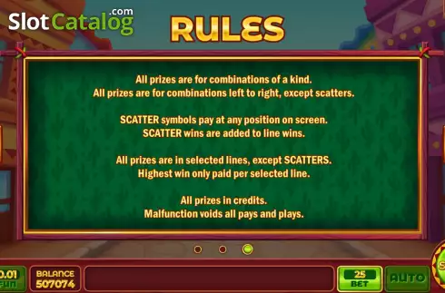 Game Rules screen. Mr. Cactus slot