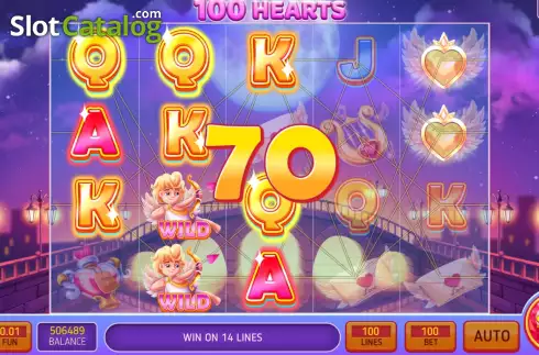 Win screen 2. 100 Hearts slot
