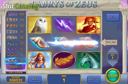 Win screen. Labrys of Zeus (3x3) slot