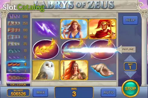 Schermo5. Labrys of Zeus (3x3) slot