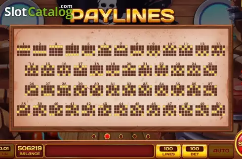PayLines screen. Pirate Curse slot