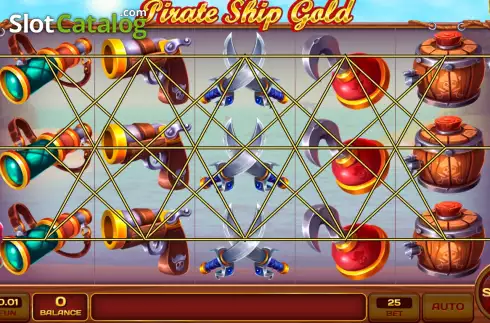 Game screen. Pirate Ship Gold slot