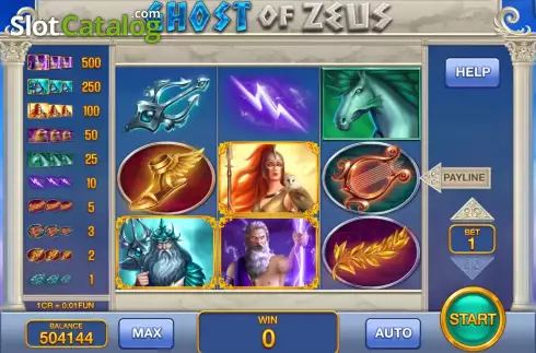 Game screen. Ghost of Zeus (Pull Tabs) slot