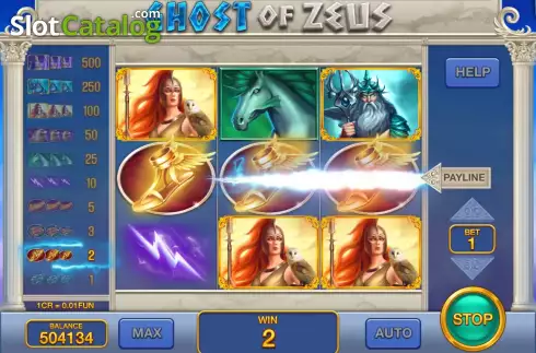 Win screen. Ghost of Zeus (Pull Tabs) slot