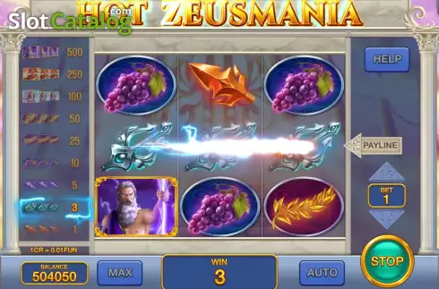 Win screen 2. Hot Zeusmania (Pull Tabs) slot