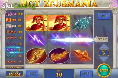 Ekran5. Hot Zeusmania (3x3) yuvası
