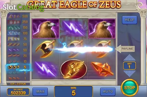 Win screen 3. Great Eagle of Zeus (3x3) slot