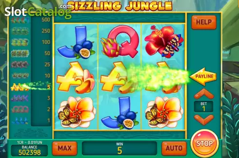 Win screen 2. Sizzling Jungle (Pull Tabs) slot