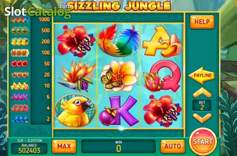 Game screen. Sizzling Jungle (3x3) slot