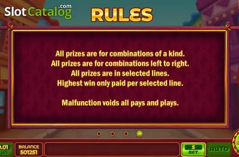 Game Rules screen. Alebrijes Party slot