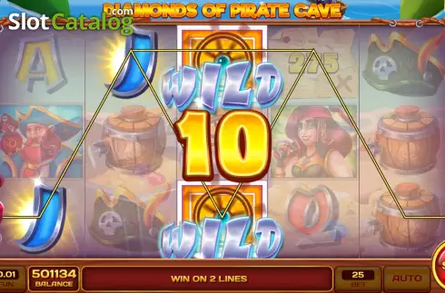 Win screen. Diamonds of Pirate Cave slot
