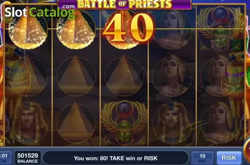 Win screen 2. Battle of Priests slot