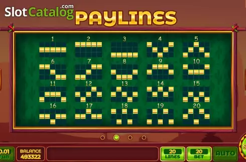 PayLines screen. Perfect Chilli slot