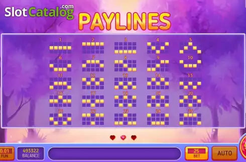 PayLines screen. Enchanted Sweets slot