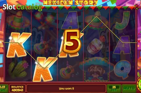 Win screen. Mexican Story slot