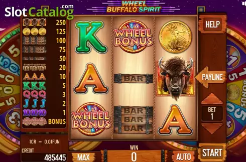 Game screen. Buffalo Spirit Wheel (Pull Tabs) slot