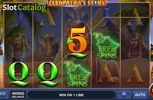 Win screen. Cleopatra's Story slot