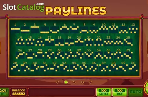 PayLines screen. Chilli Stacks slot