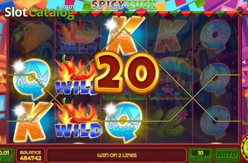 Win screen. Spicy Luck slot
