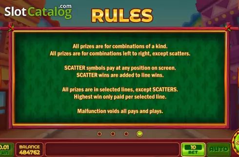 Game Rules screen. Spicy Luck slot