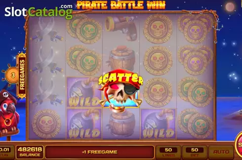画面6. Pirate Battle Win カジノスロット