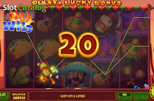 Win screen. Pinata Lucky Bonus slot