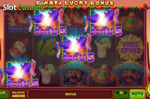 Bonus Game screen. Pinata Lucky Bonus slot