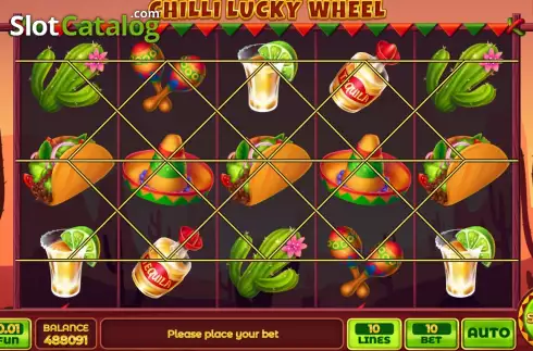 Game screen. Chilli Lucky Wheel slot