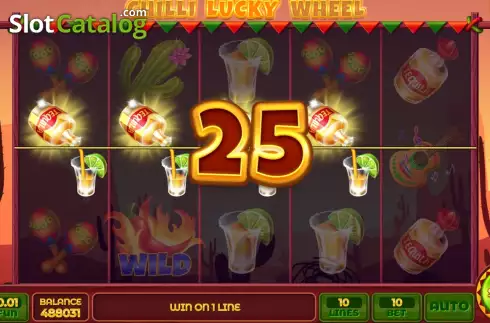 Win screen 2. Chilli Lucky Wheel slot