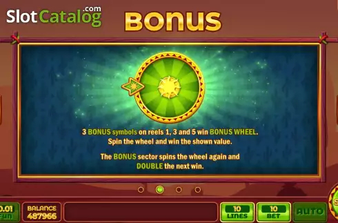 Game Features screen. Chilli Lucky Wheel slot