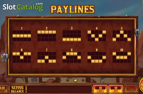 PayLines screen. Mexican Cowboy Luck slot